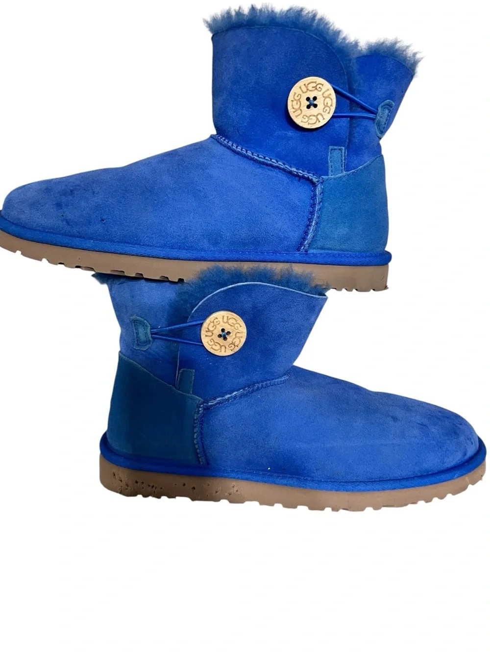 UGG Blue Suede Shearling Ankle Boots sz 9